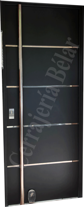 Puerta con barrotes horizontales de acero Puerta con barrotes horizontales de acero