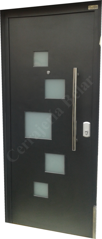 Puerta con cristales laminados de seguridad Puerta con cristales laminados de seguridad